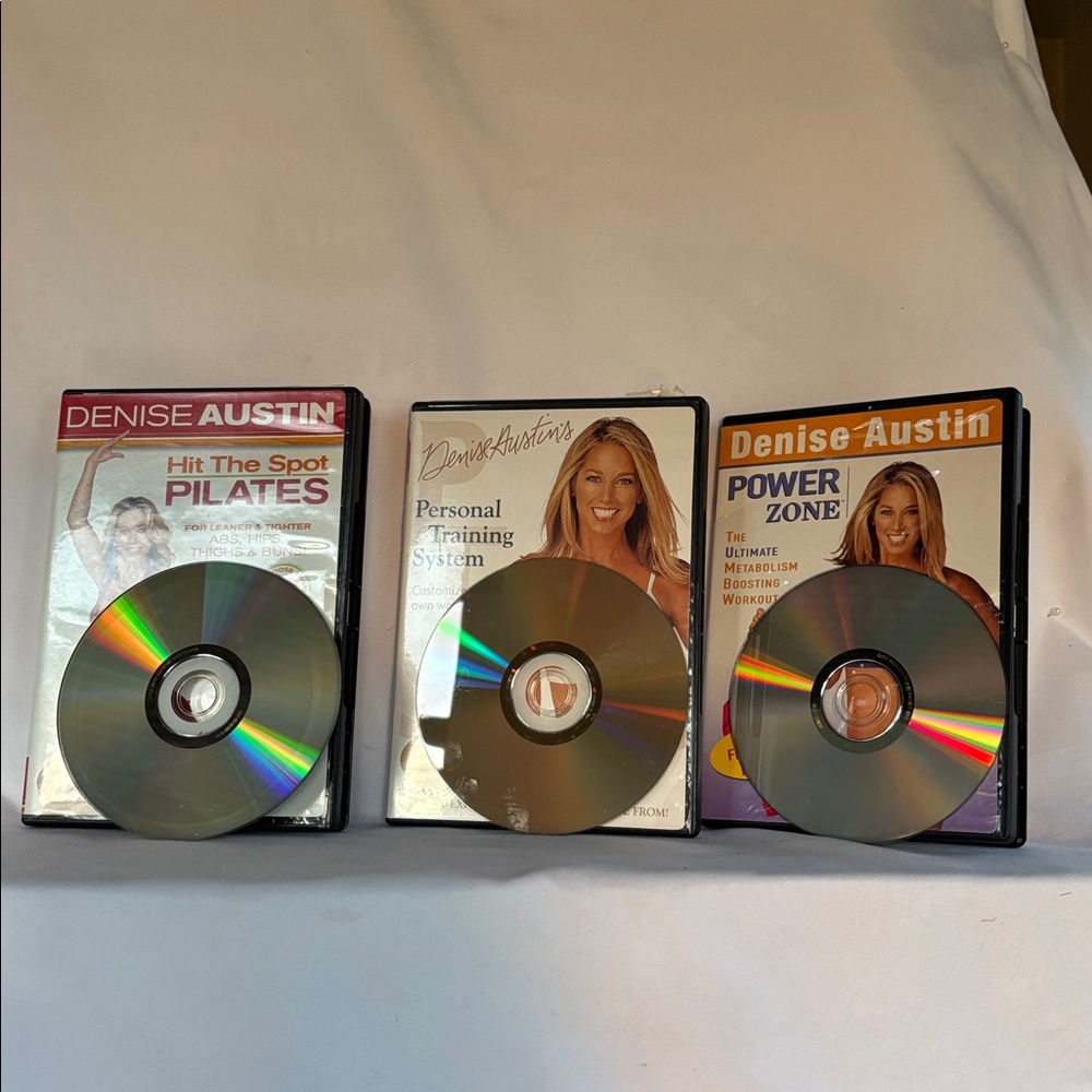 PRE-LOVED SET OF 3 DENISE AUSTIN PILATES PERSONAL TRAINING SYSTEM POWER ZONE DVD - Picture 9 of 12